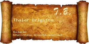 Thaler Brigitta névjegykártya